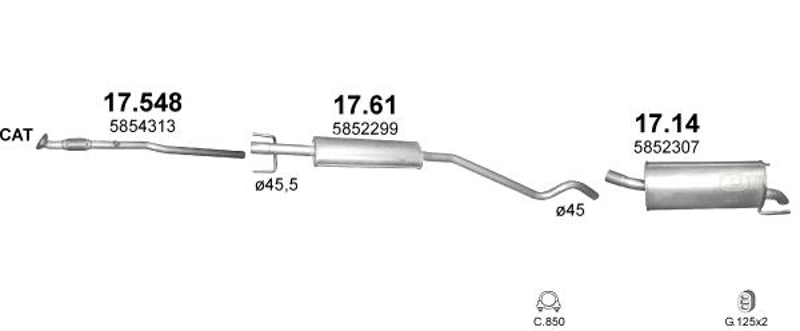 Bosal: 185-475, Walker: 23138,